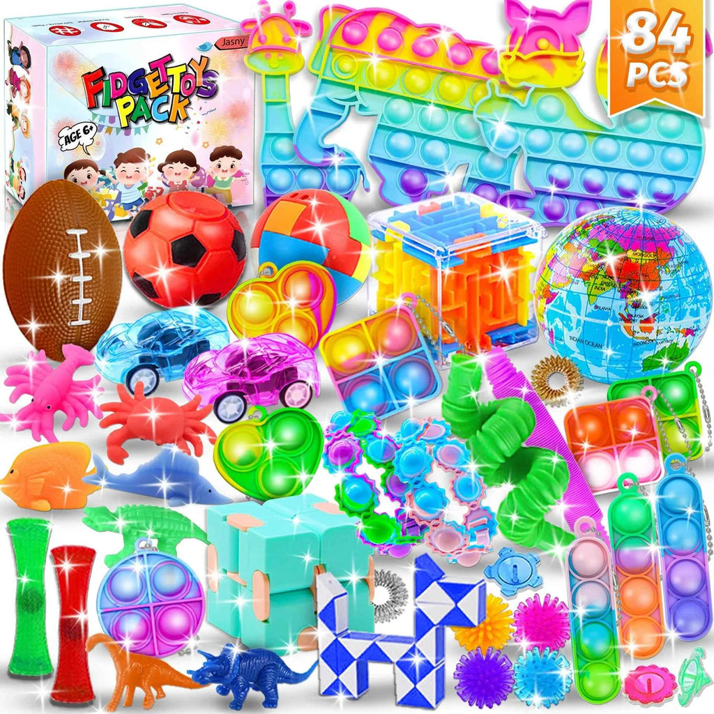 117/124Pc Kids Birthday Party Popular Pinata Stuffed Toy Finger Skateboard Tumbler Fidget Toys Carnival Prize Pinata Filler Gift