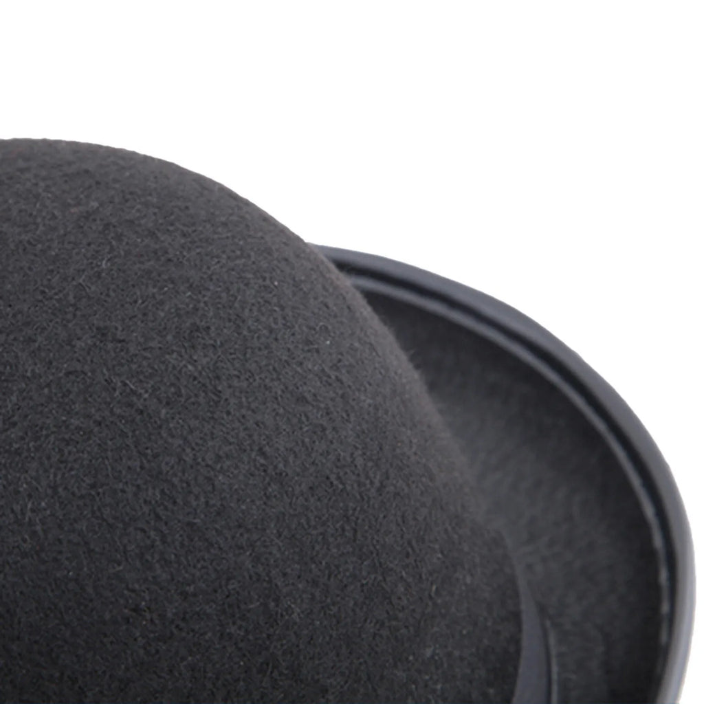 Pure Black Halloween Magic Hat With Hat Holder Cotton Bowler Hat Men'S Satin Hat Gentleman Clothing Gift For Men