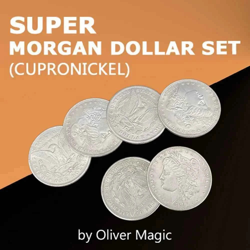 Super Morgan Dollar Set by Oliver Magic Tricks Visual Change Magia Coin Magician Close Up Street Illusions Gimmick(Cupronickel)