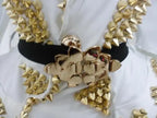White Faux Leather Studded Stage Dress & Fluffy Skirt Pop Singer Costume Set