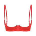 Satin Underwire Half-Cup Push-Up Bra