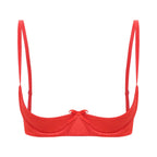 Satin Underwire Half-Cup Push-Up Bra