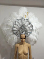 FASHIONABLE AND EXQUISITE HEADDRESS FEATHERS SAMBA DANCE CARNIVAL HALLOWEEN PARTY LATIN DANCE BAR PERFORMANCE HAT MASQUERADE