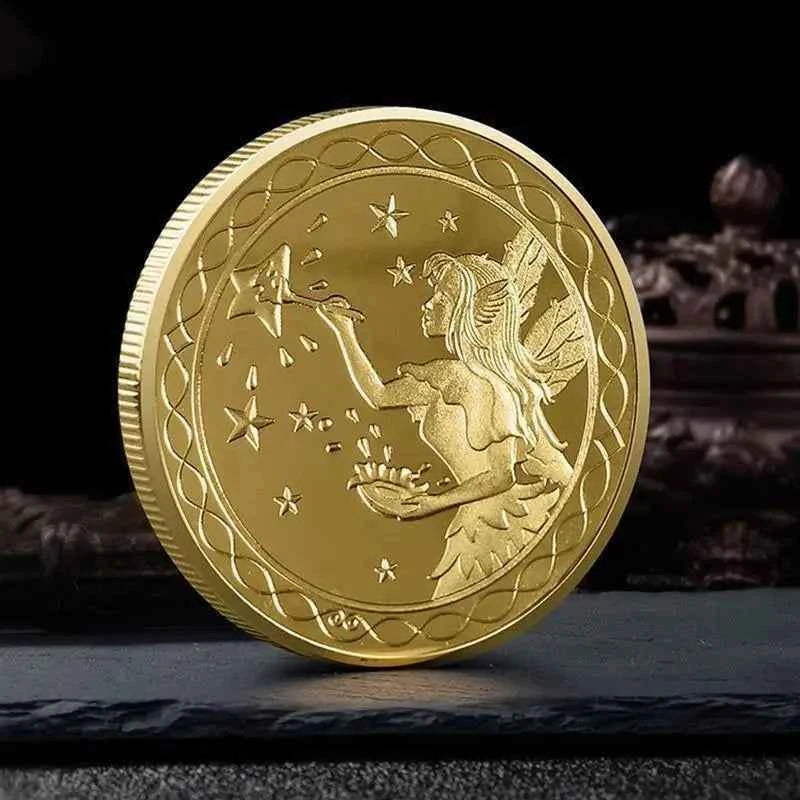 Tooth Fairy Gold Plated Commemorative Coin Creative Kids Tooth Change Gifts Physical Metal Coin Crypto Commemorative Coin
