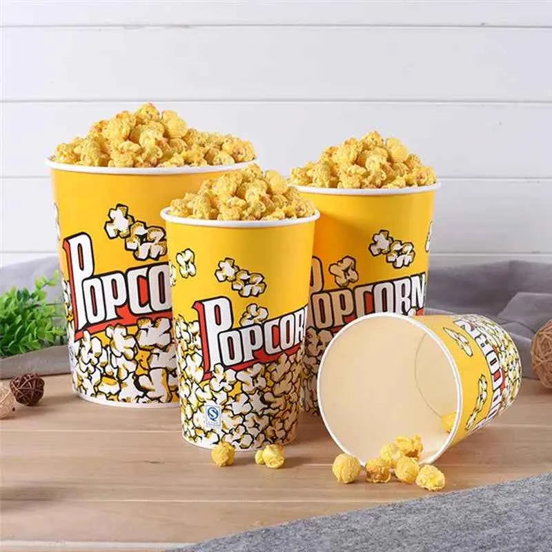 10pcs Popcorn Bucket Snack Cup Party Favor Container Movie Night Treat Box Plastic Dinnerware Set Candy Holder Kids Supplies