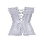 Lace Overlay Boned Overbust Corset Bustier Top Plus Size Body Shaper
