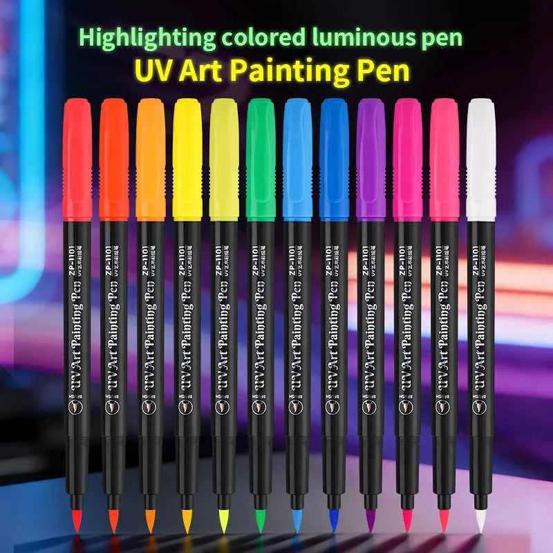 Skin Painting Face Paint For Beginners ，Human Body Graffiti,12PCS Face Paint Marker Pens DIY Drawing Soft Brush Non-toxic