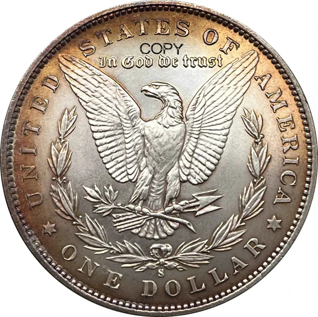 US 1880 S 1 One Dollar Morgan Silver Plated America Copy Commemorative Coin United States Ww2 Liberty Moneda Collectible Coins