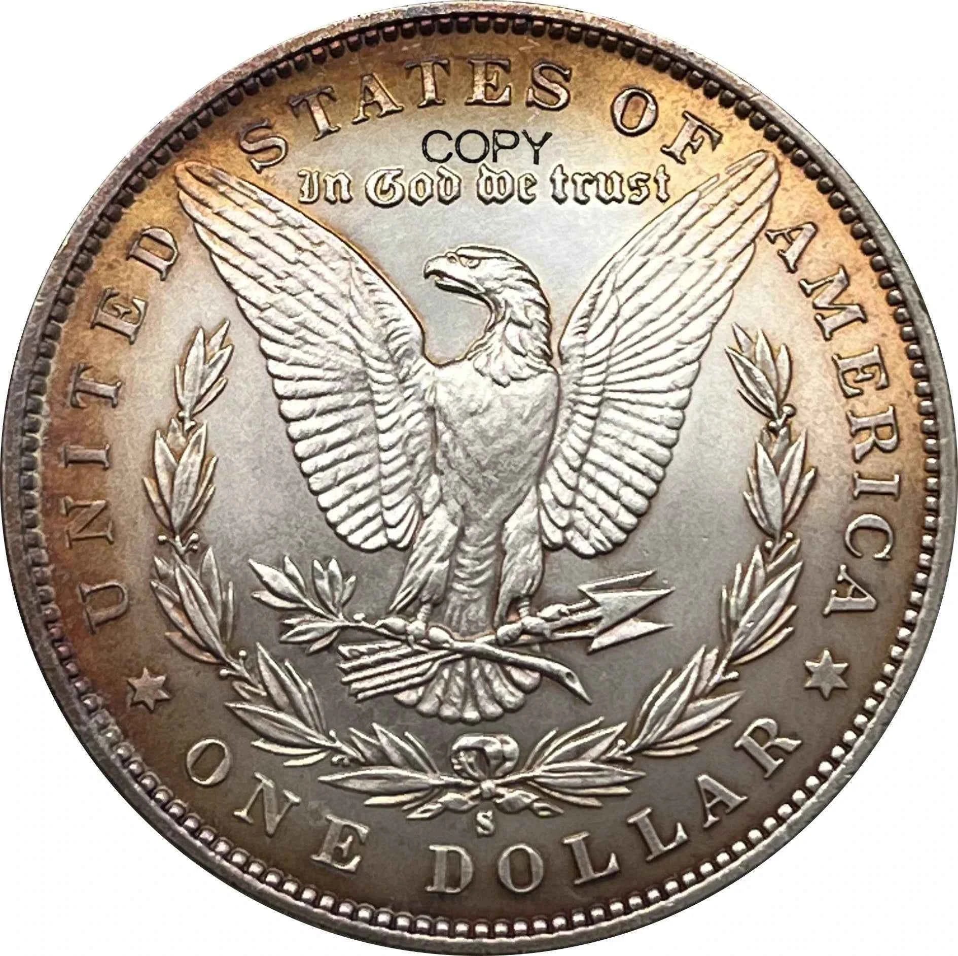 US 1880 S 1 One Dollar Morgan Silver Plated America Copy Commemorative Coin United States Ww2 Liberty Moneda Collectible Coins