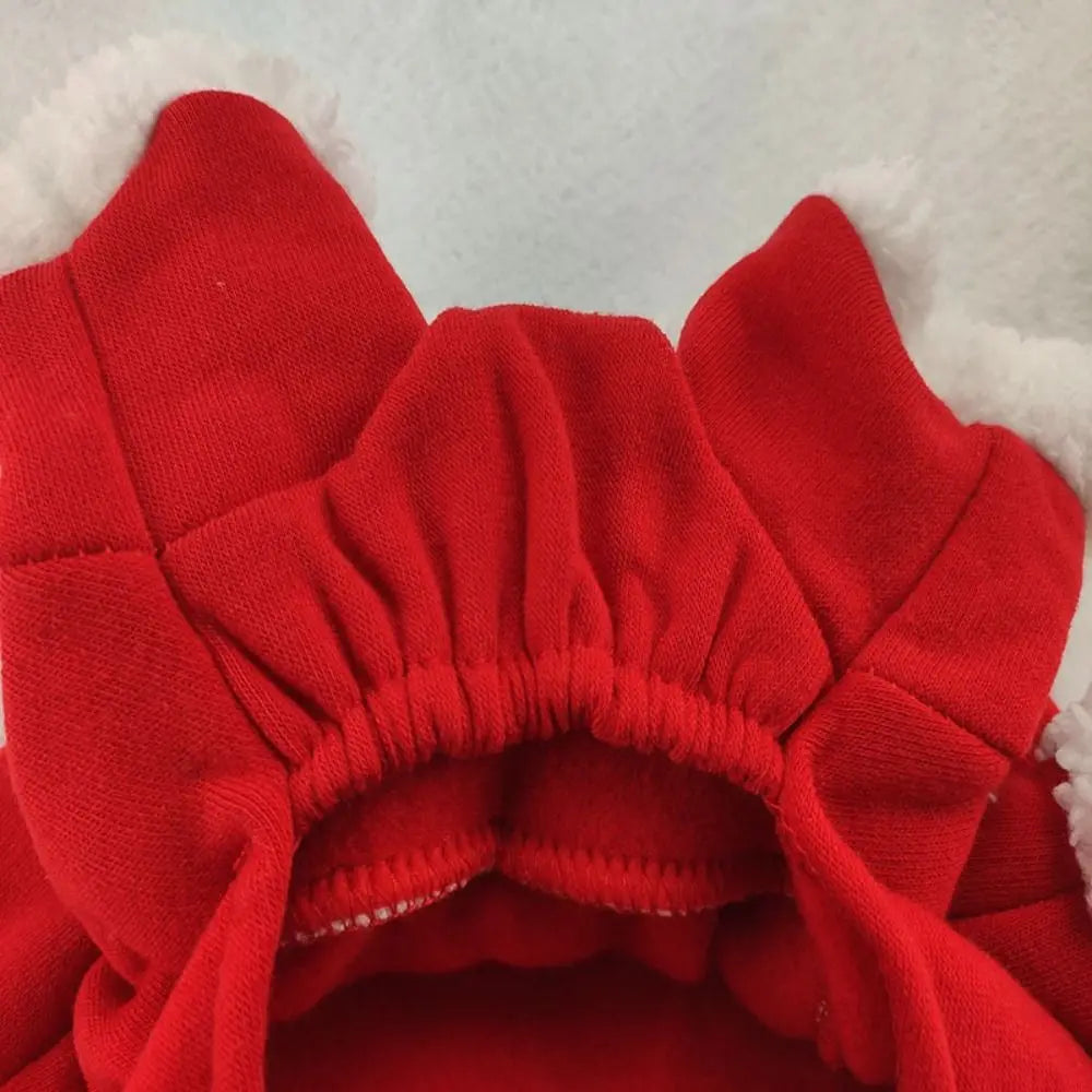 Cute Cosplay Santa Christmas with Cap Pet Costume Dog Hoodies Dog Suit