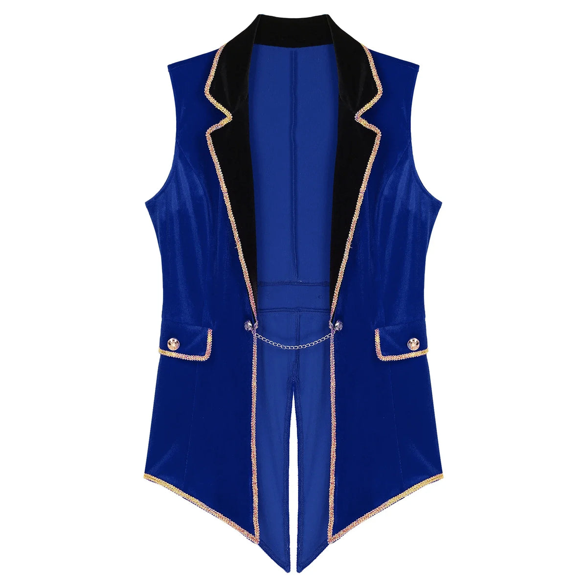Velvet Circus Ringmaster Tailcoat Vest Marching Band Halloween Showman Outerwear