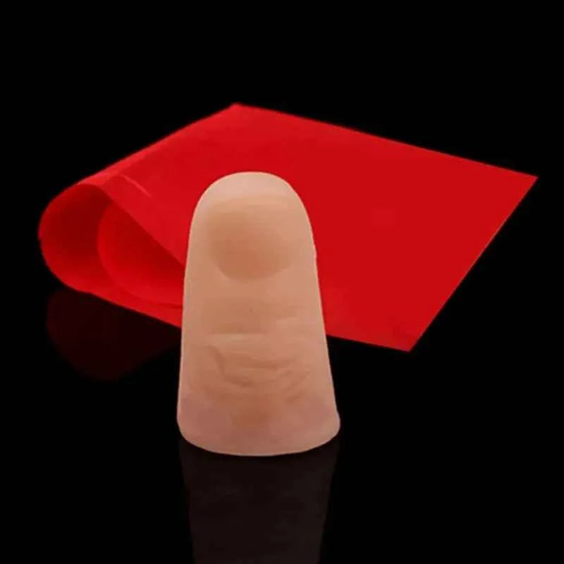 Magic Thumb Tip Props for Close Up Vanish and Appearing Tricks with Red Silk Stage Show Rubber Prank Toy Gifts - Big Tim's Magic Emporium
