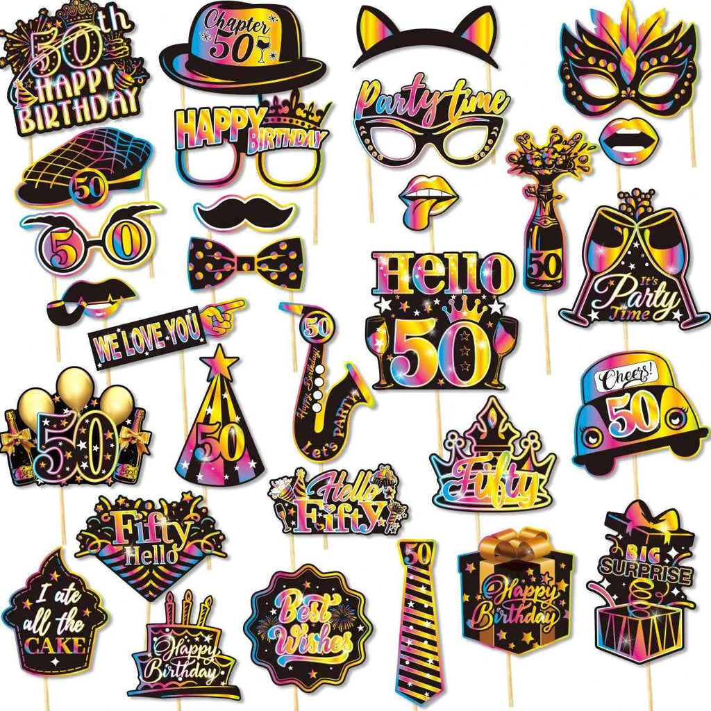 Birthday Party Decoration Photo Props 30 40 50 Birthday Party Glasses Decoration