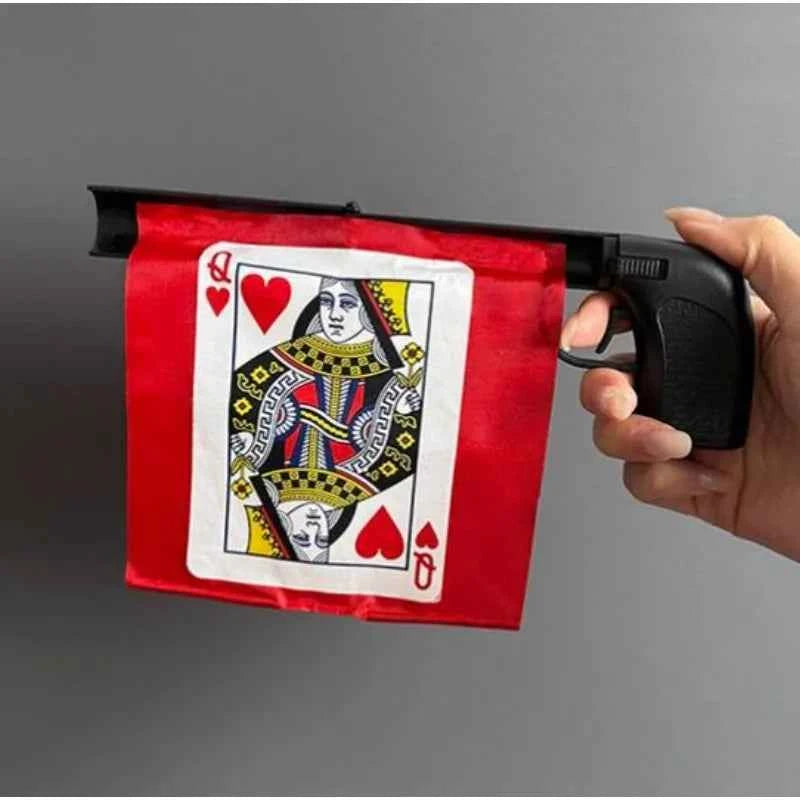 Truth Gun Magic Card Revealer Prop Selected Card Banner Appearance Trick for Professional Magicians Magic Gimmick Illusion Funny