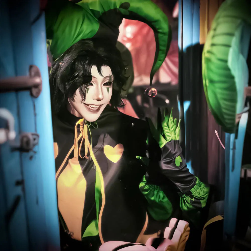 ‌Anime The Freak Circus Harlequin Cosplay Costume Adult Clown Top Pant Set Joker Uniform Halloween Costume Carnival for Adult