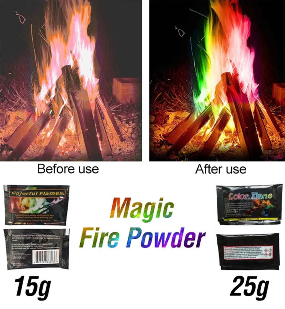 Mystical Fire Magic Tricks Color Flames Powder Bonfire Sachets Fireplace Pit Patio Toy Magician Pyrotechnics Party Glowing Props - Big Tim's Magic Emporium