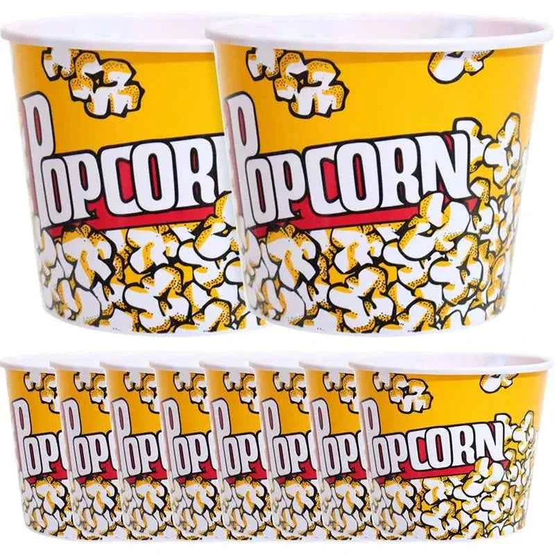 10pcs Popcorn Bucket Snack Cup Party Favor Container Movie Night Treat Box Plastic Dinnerware Set Candy Holder Kids Supplies