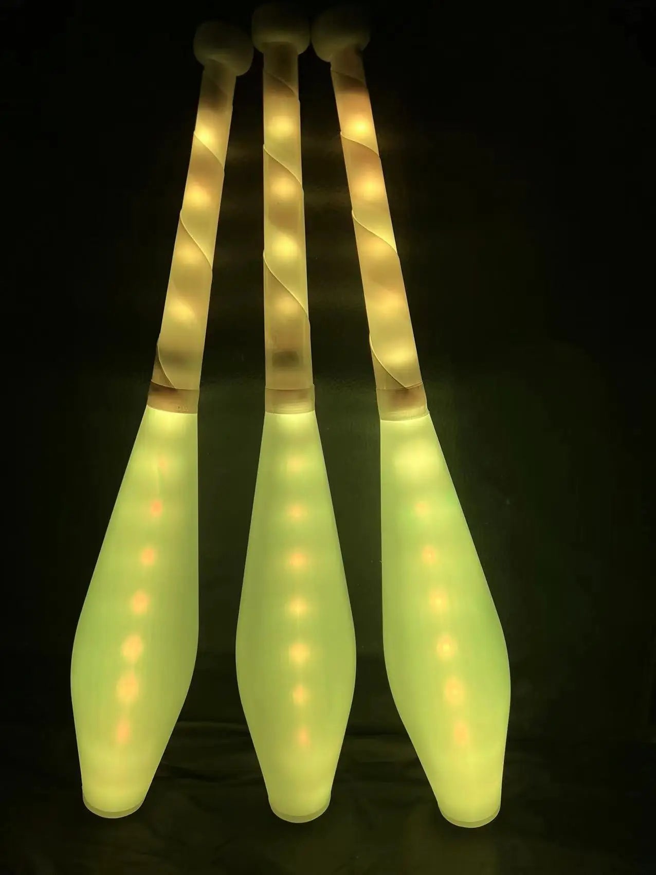 PEHHAH Multi-Color LED Light Up Juggling Club Glowing Clubs for Juggling at Night with Charger and Remote Set of 3