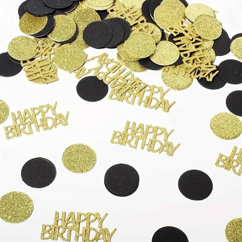 Black Gold Paper Scraps Birthday Party Paper Scraps Birthday Party Desktop Decoration Supplies
