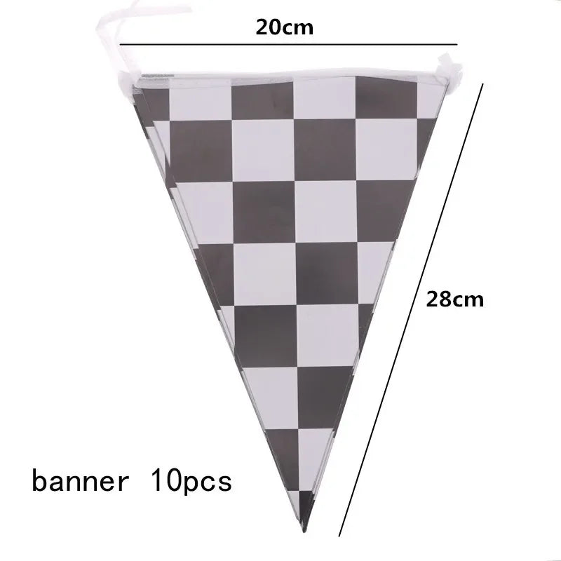 1 Set Racing Car Party Paper Banner For Birthday Festive Event Decor - Big Tim's Magic Emporium