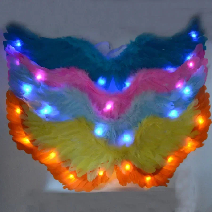 Party Glow LED Angel Feather Wing with Luminous Light Up Effect for Costume Birthday, Wedding and Christmas - Big Tim's Magic Emporium