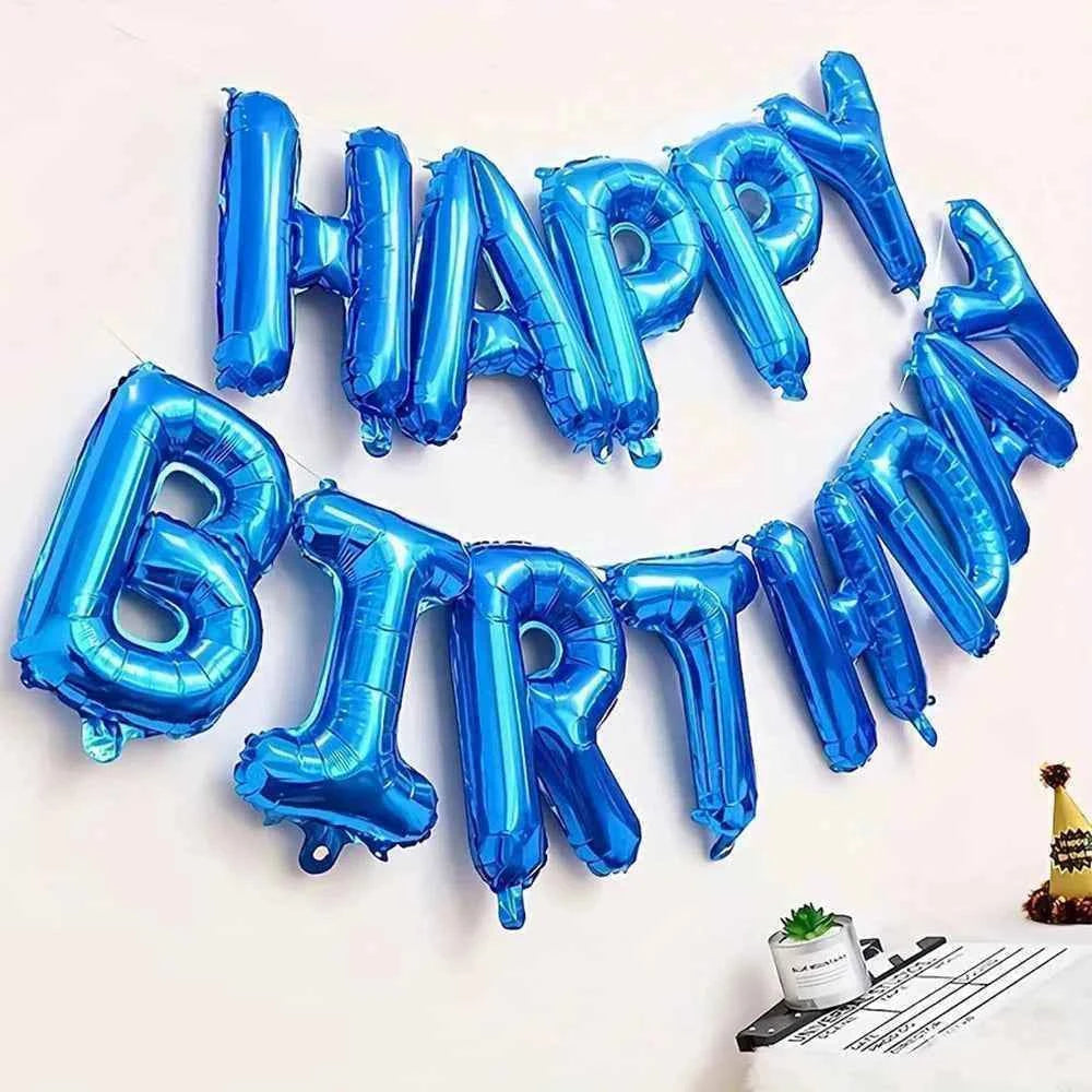 Blue Happy Birthday Party Balloons Happy Birthday Balloon Banner Suitable for Birthday Party Decoration Room Scene Layout Gifts