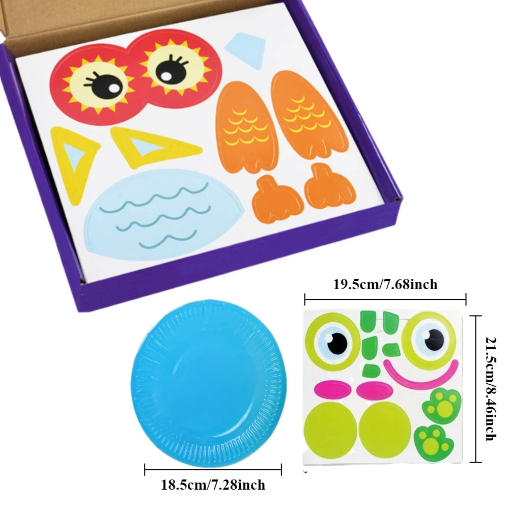 10 Patterns Party Activities Paper Plate Set Toys, DIY Animal Art Creative Activities, Classroom Handmade Favors Games Gifts - Big Tim's Magic Emporium