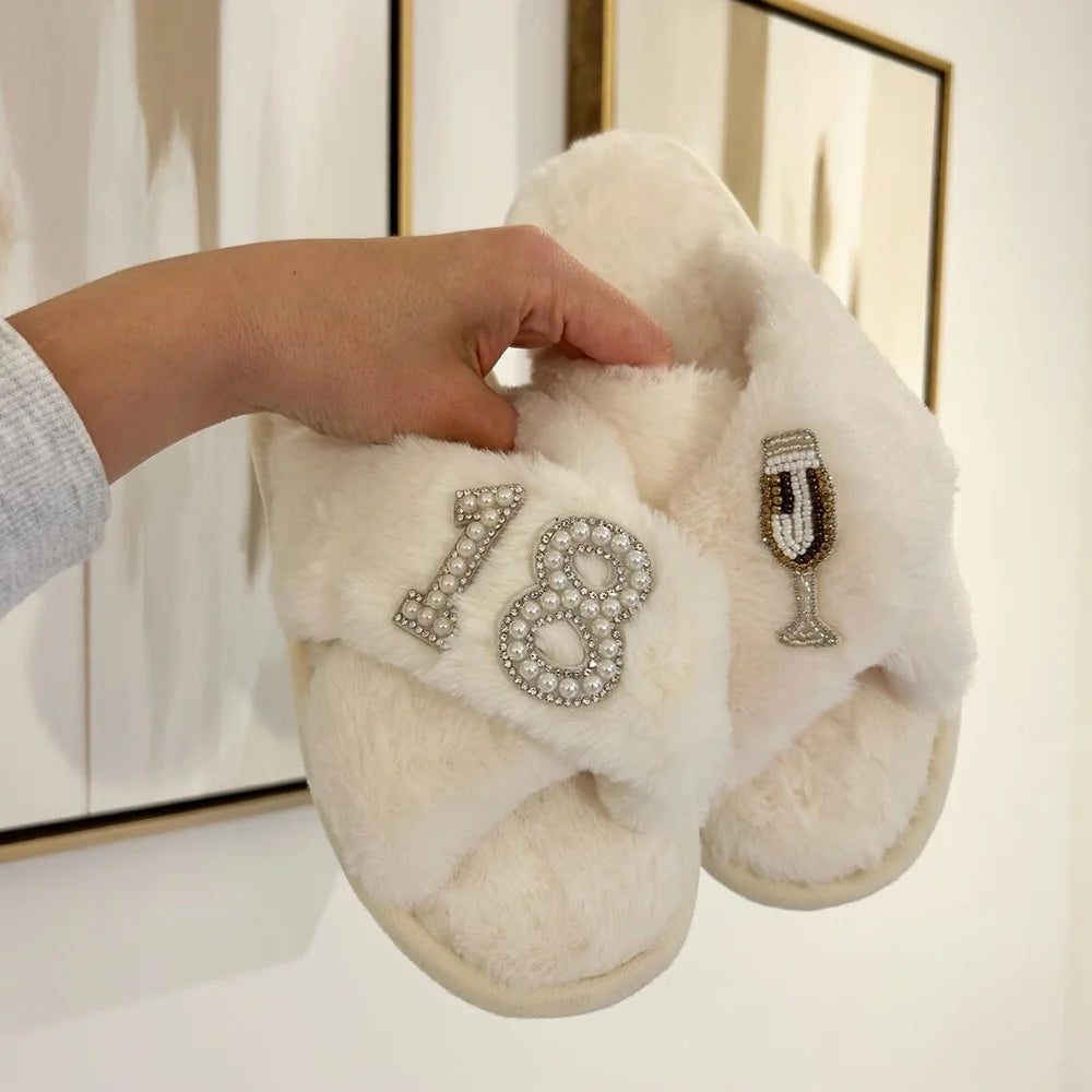 Birthday Slippers 18th 21th 30th 40th 50th 60th Birthday Gift Present for Mom Husband Wife Boyfriend Girlfriend Party Supplies