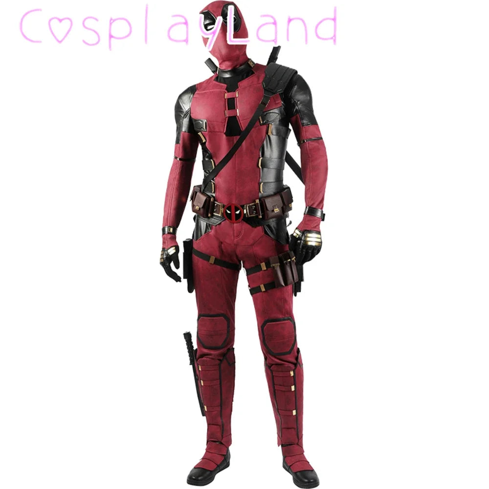 New Arrival DP3 Mr. Pool Cosplay Costume Hero Complete Clothes Red Leather Men Jumpsuit Halloween Carnival Christmas Outfit - Big Tim's Magic Emporium