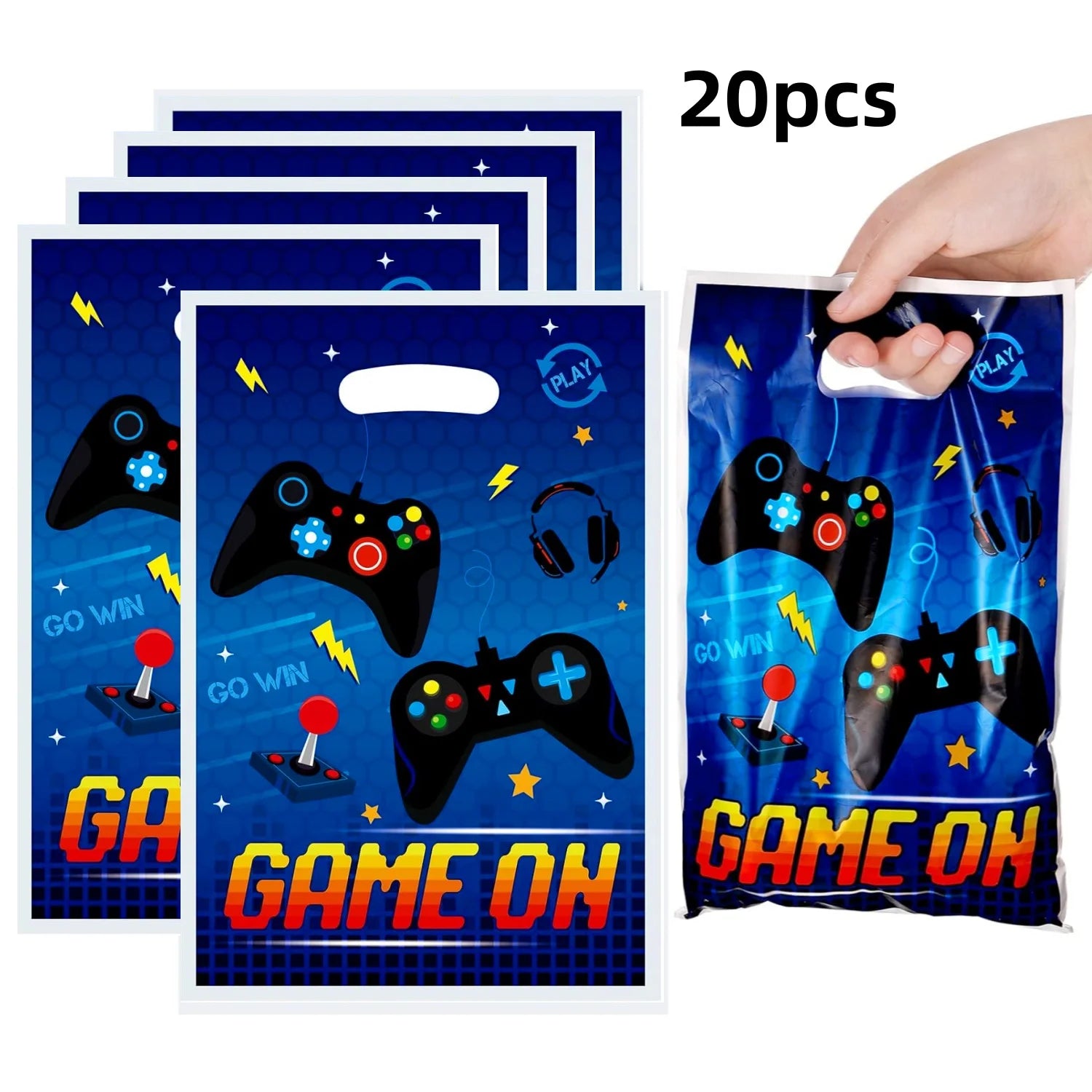 20Pcs Game Party Gift Bags Video Game Themed Birthday Party Candy Bags Birthday Party Gift Bags with Handles Birthday Party Gift Bags