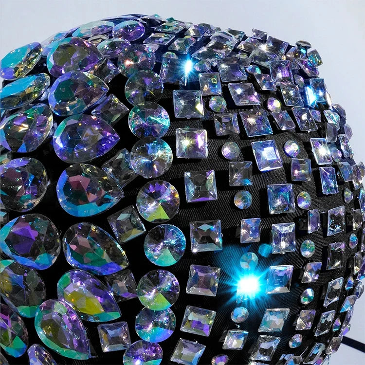 Super Shiny Rhinestone Full Face Headwear Mask