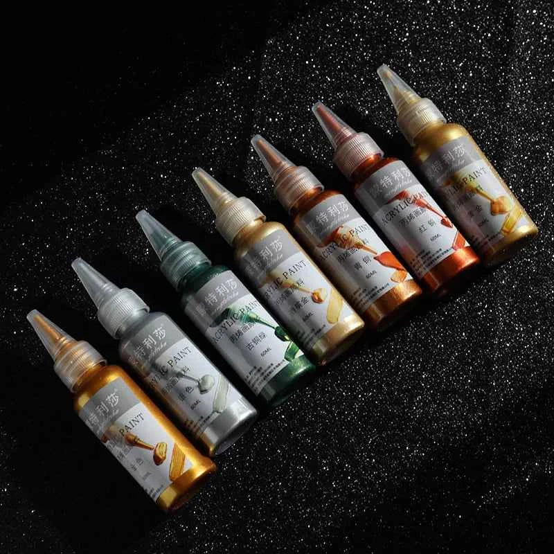 60ml Gold Paint Metallic acrylic paint waterproof not faded DIY painted Pigments