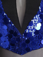 Sparkly Sequin Mock Neck Dance Leotard & Gloves Two-Piece Bodysuit Set