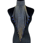 Long Tassel Rhinestone Chain Necklace