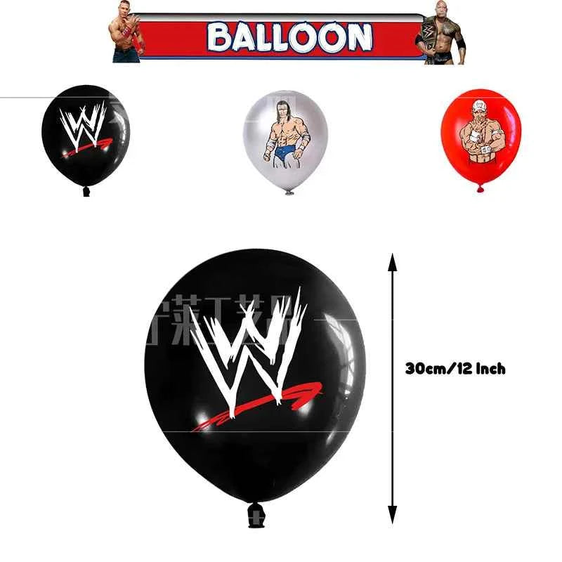 Sport-&Wrestling&Triathlon Boys Birthday Party Supplies Decor Boxing Match Balloon Cake Topper Banner Backdrop Baby Shower Props