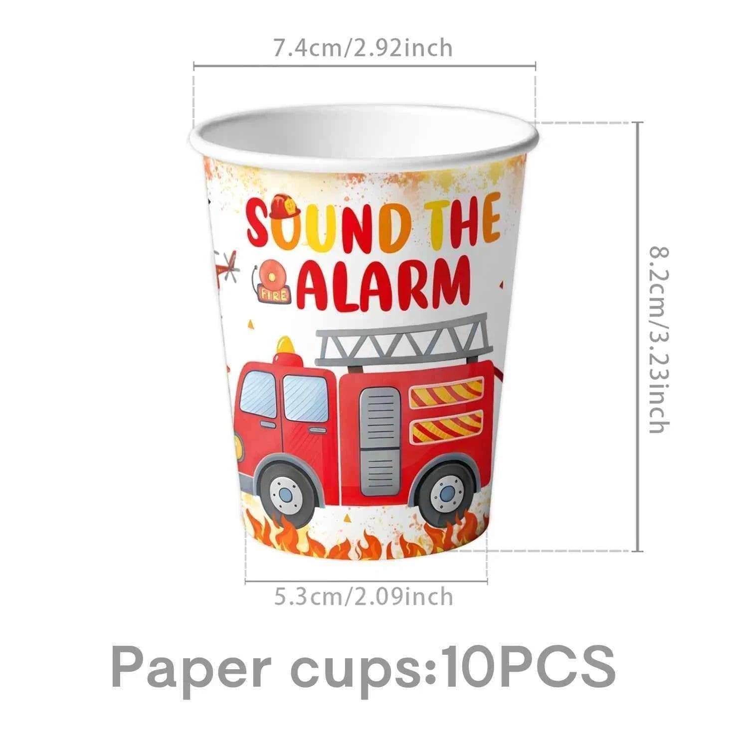 Fireman Birthday Party Supplies Firefighter Helmet Fire Hydrant Straws Cups with Lids Extinguisher Squirt Toys Fire Favors