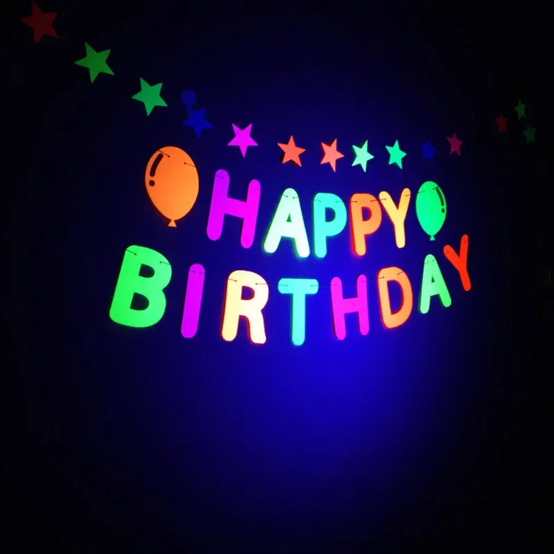 Neon Party Glow Balloons birthday pull flag fluorescent party decoration  Glow Party Set Glow Birthday Party Decoration balloons - Big Tim's Magic Emporium