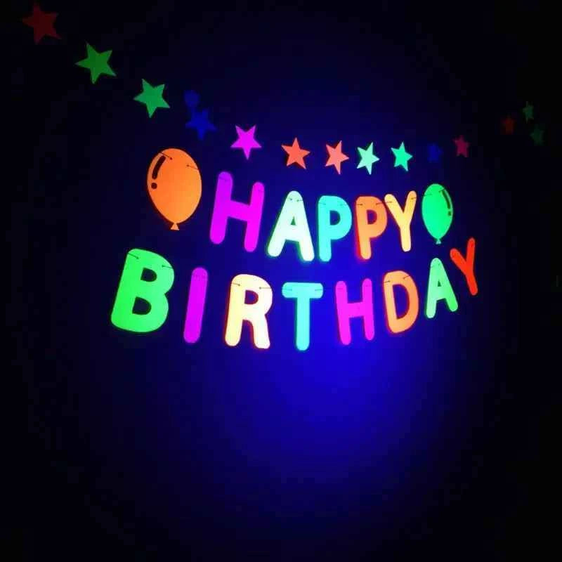 Neon Party Glow Balloons birthday pull flag fluorescent party decoration  Glow Party Set Glow Birthday Party Decoration balloons