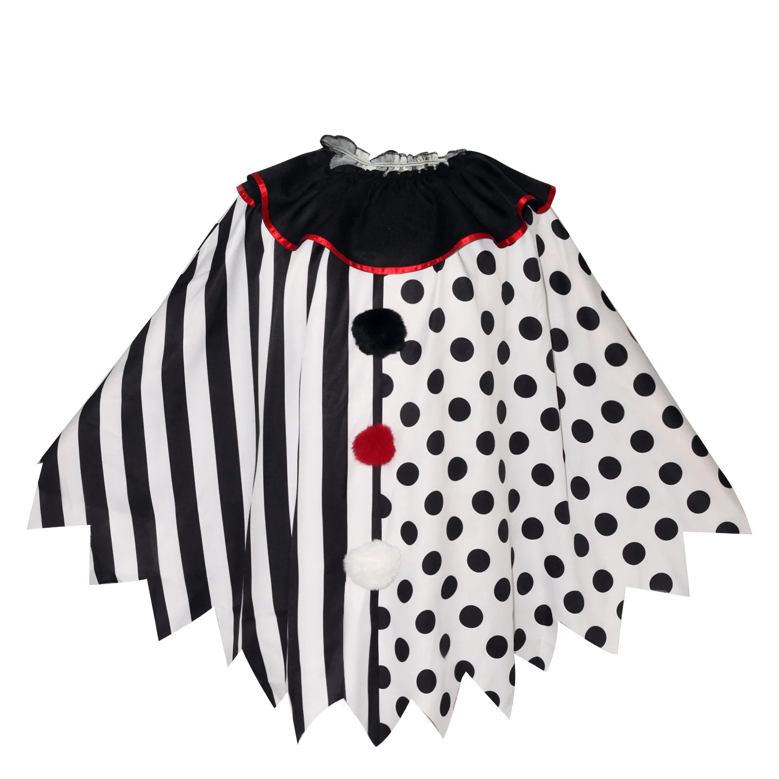 Horror Clown Cos Costume Halloween Women's Black and White Cloak Masquerade Adult Cosplay Role-playing Costume - Big Tim's Magic Emporium