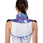 Metallic Ruffled Renaissance Neck Shrug Holographic Victorian Shoulder Capelet