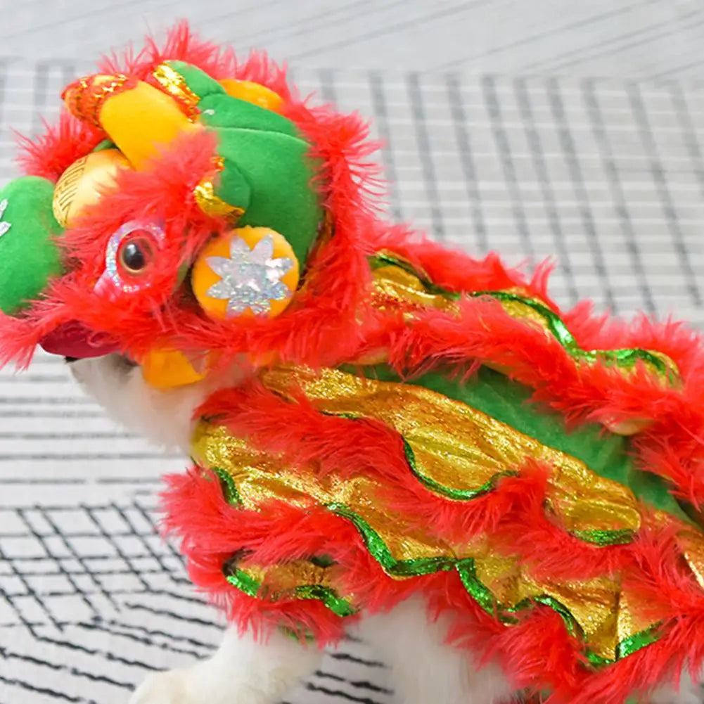 Pet Lion Dance Costume Dance Dog Costume Chinese New Year Pet Costume Dog Clothes For Pet New Year Spring Festival Dress Up