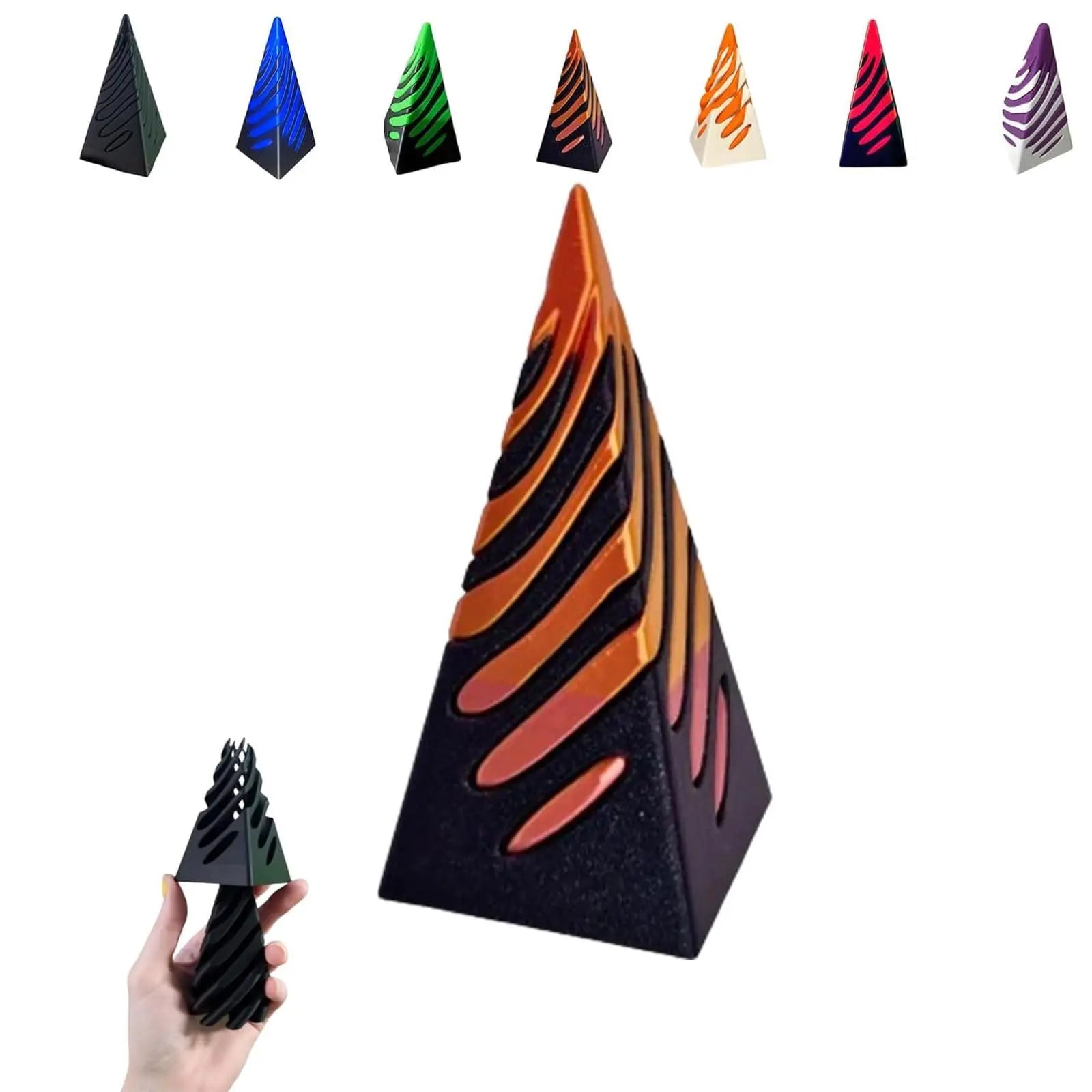 Impossible Pyramid Passthrough Sculpture - 3D Optical Illusion Art Decor