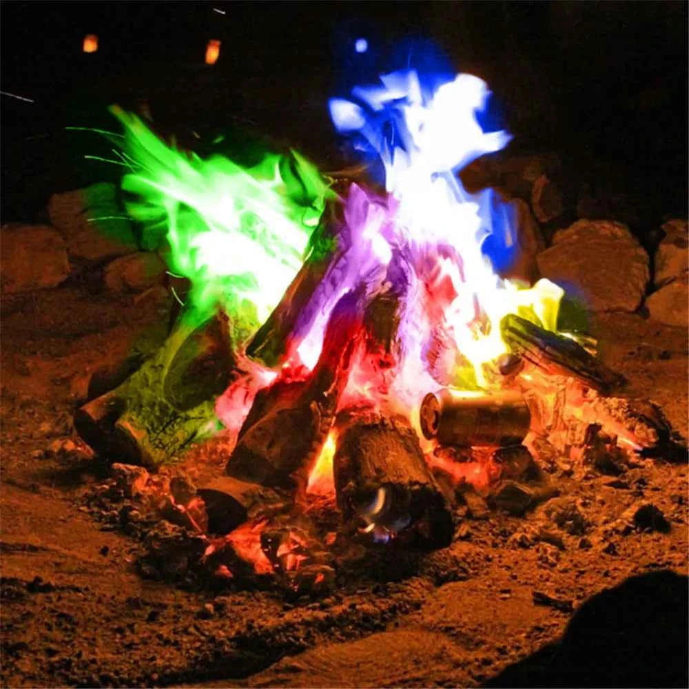 Mystical Fire Magic Tricks Color Flames Powder Bonfire Sachets Fireplace Pit Patio Toy Magician Pyrotechnics Party Glowing Props - Big Tim's Magic Emporium