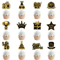 30th 40th 50th 60th Birthday Party Cake Toppers Black Gold Birthday Party Cake Decoration 18 30 40 50 60 Year Birthday Supplies