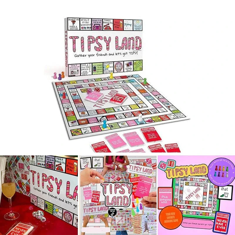 Party Gift of Tipsy Land Party Board Games Fun Drinking Games,Gift Idea Role-playing Games BRPG Leather Board Plastic Cards - Big Tim's Magic Emporium