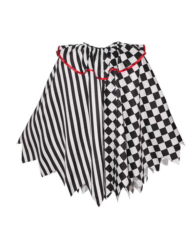 Horror Clown Cos Costume Halloween Women's Black and White Cloak Masquerade Adult Cosplay Role-playing Costume - Big Tim's Magic Emporium