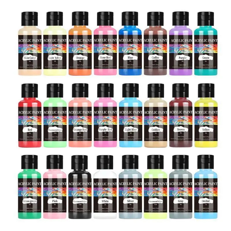 High-Quality 30 Ml/Bottle Acrylic Paint Colors Dyestuff Paint For Fabric Clothing Painting For Leather DIY Pigment Graffiti
