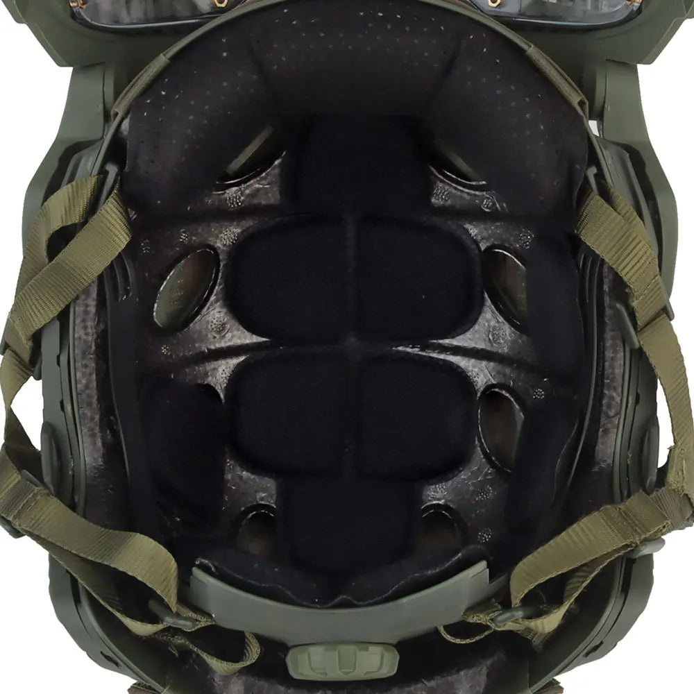 Tactical FAST Helmet Half Face Mask With Flip Goggles Black/Clear 2Pcs Lenses for Hunting Airsoft CS Game Paintball Mask Gear - Big Tim's Magic Emporium