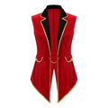 Velvet Circus Ringmaster Tailcoat Vest Marching Band Halloween Showman Outerwear