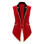 Velvet Circus Ringmaster Tailcoat Vest Marching Band Halloween Showman Outerwear